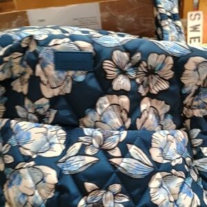 Floral Blue Quilted Travel Bag